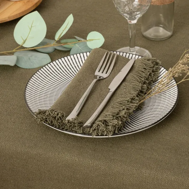 Serviette de table à franges x 2
