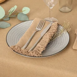Serviette de table à franges x 2