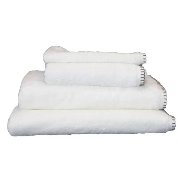 Serviette Grand Hotel surpiqure noire