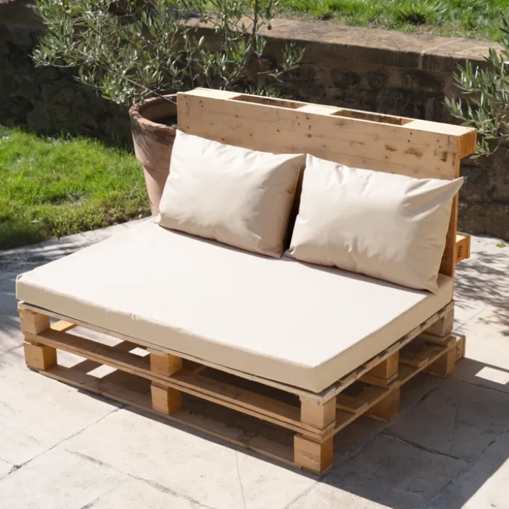 Set de 3 coussins palette extérieurimperméable et déhoussable MINORQUE