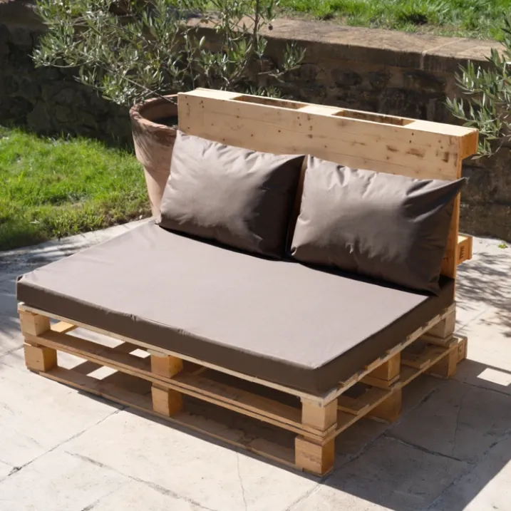 Set de 3 coussins palette extérieurimperméable et déhoussable MINORQUE