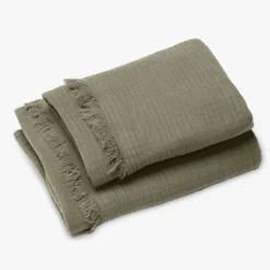 Set de 2 serviettes de douches en gaze de coton