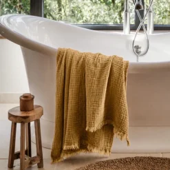 Set de 2 serviettes de douches en gaze de coton