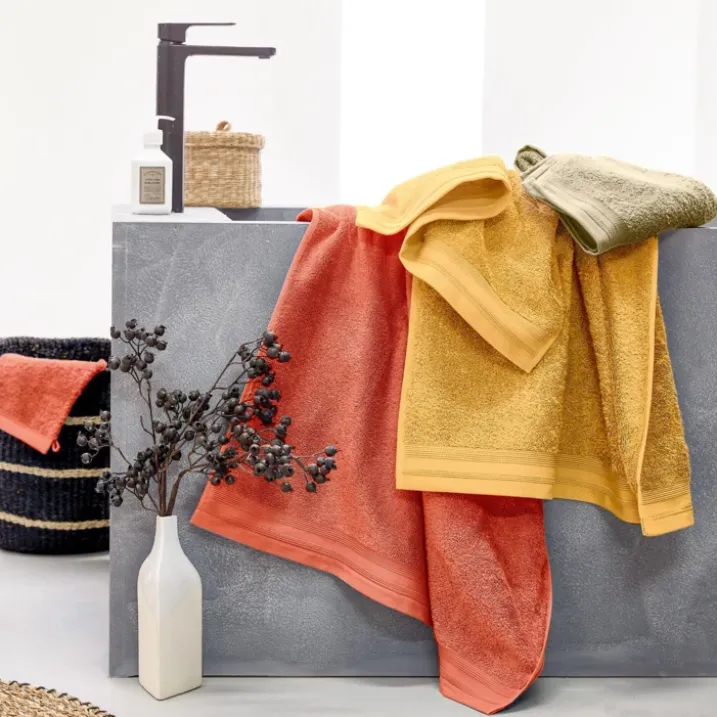 Set de 2 serviettes de toilette en éponge