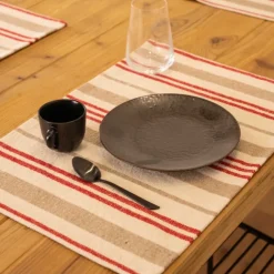 Set de table en coton épais rayures