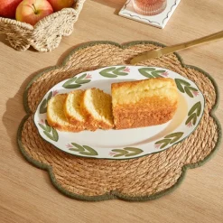 Set de table en jonc tressé à forme florale