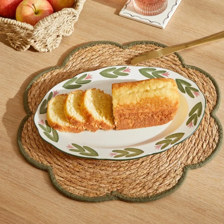 Set de table en jonc tressé à forme florale