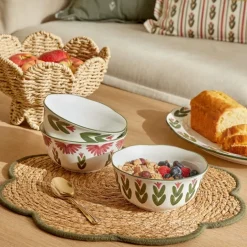Set de table en jonc tressé à forme florale