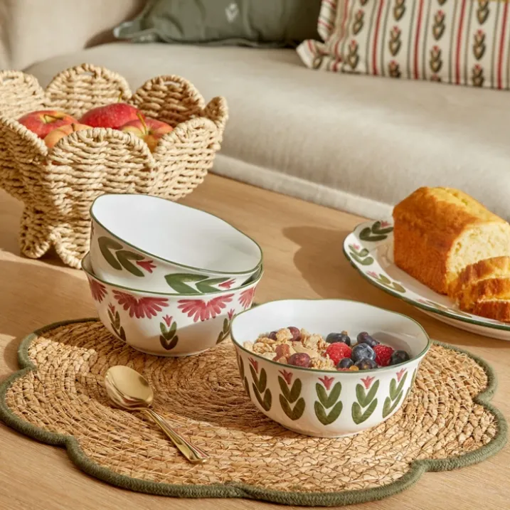 Set de table en jonc tressé à forme florale