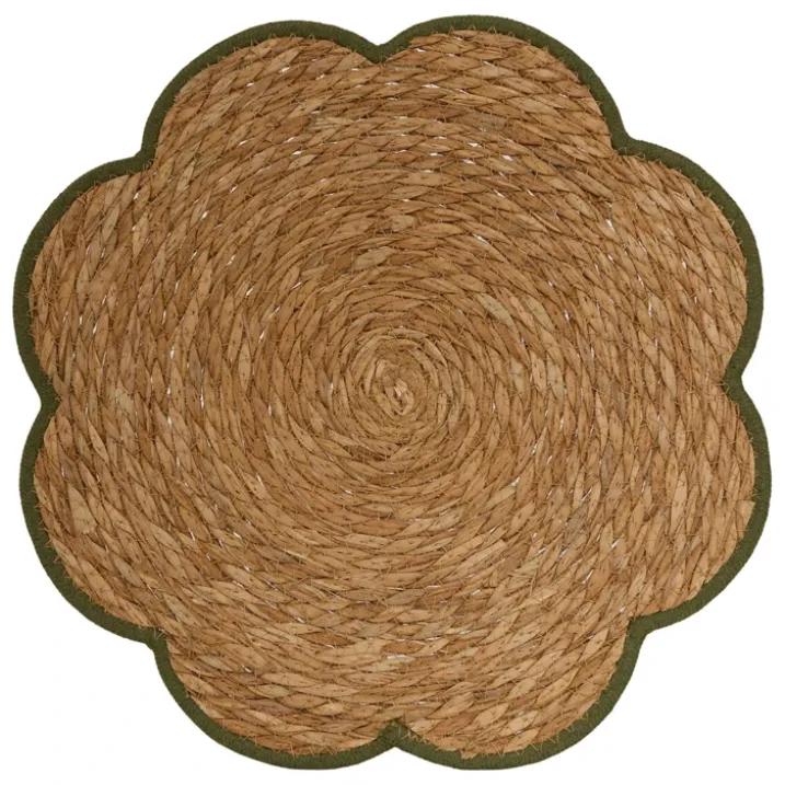 Set de table en jonc tressé à forme florale