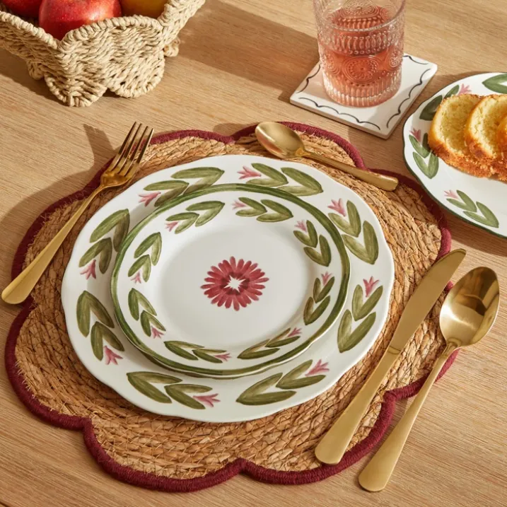 Set de table en jonc tressé à forme florale