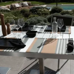 Set de table en plastique à rayures