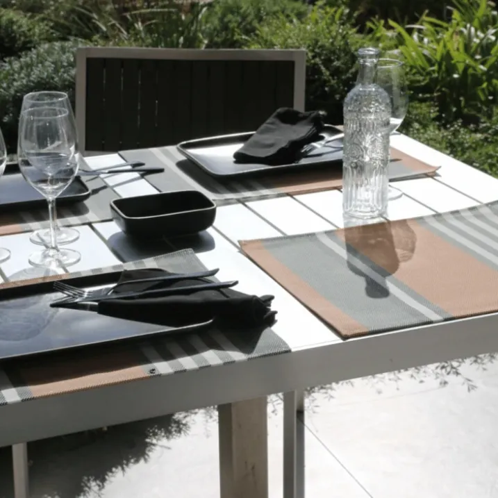 Set de table en plastique à rayures
