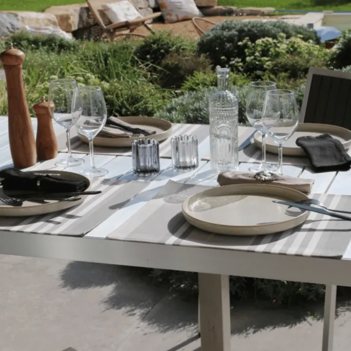 Set de table en plastique à rayures
