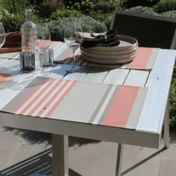 Set de table en plastique à rayures