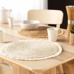 Set de table frangé en jonc
