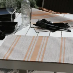 Set de table lavable à fines rayures