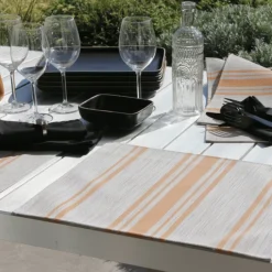 Set de table lavable à fines rayures