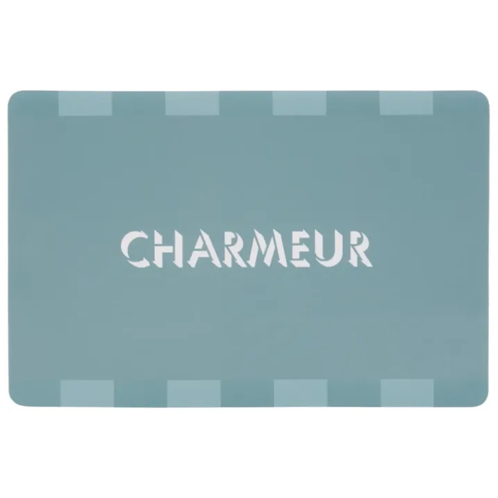 Set de table rectangulaire avec inscription charmeur