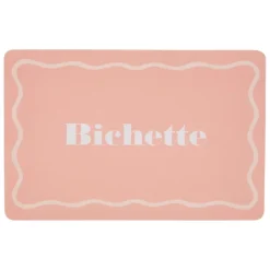 Set de table rectangulaire avec inscription Bichette