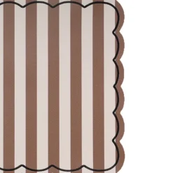 Set de table rectangulaire à rayures avec bords ondulés