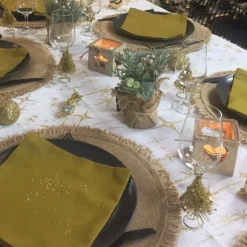 Set de table rond en jute à franges