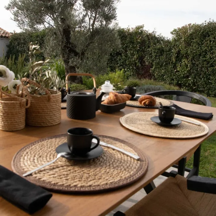Set de table rond en jute rigide tressée