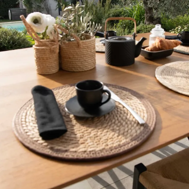 Set de table rond en jute rigide tressée
