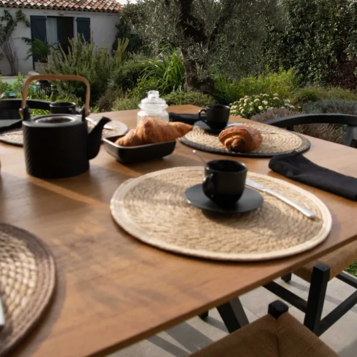 Set de table rond en jute rigide tressée