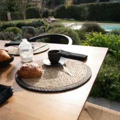 Set de table rond en jute rigide tressée