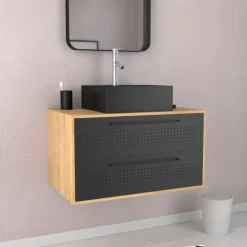 Set meuble de salle de bains avec vasque carrée