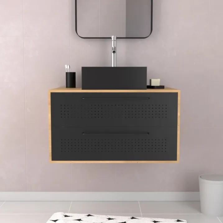 Set meuble de salle de bains avec vasque carrée