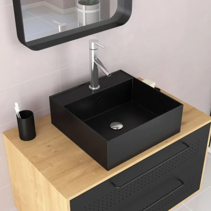 Set meuble de salle de bains avec vasque carrée