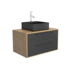 Set meuble de salle de bains avec vasque carrée