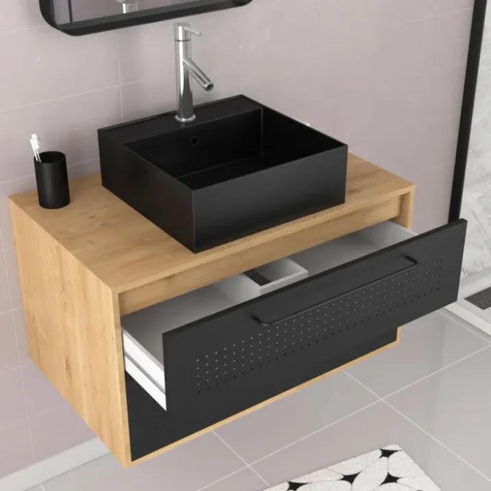 Set meuble de salle de bains avec vasque carrée
