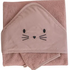 Set sortie de bain et gant lapin
