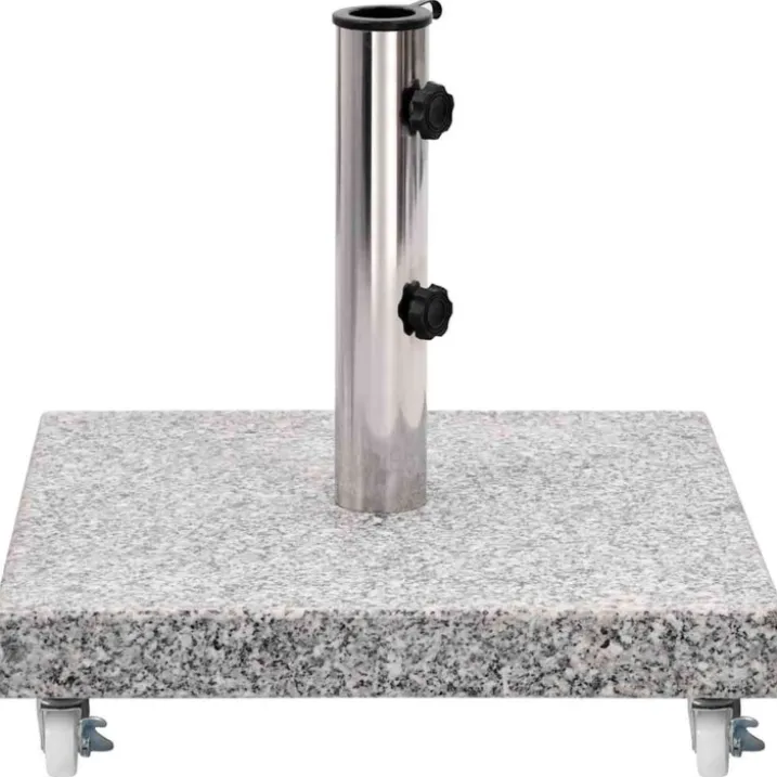 Socle de parasol en granit à roulette
