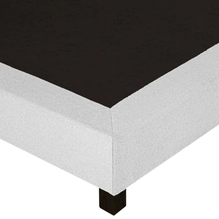 Sommier tapissier bois massif gris avec pieds