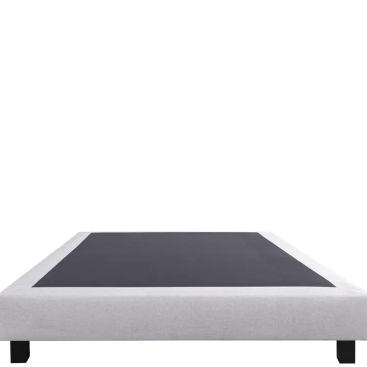 Sommier tapissier bois massif gris avec pieds