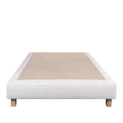 Sommier tapissier bois massif beige avec pieds