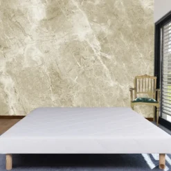 Sommier tapissier bois massif blanc avec pieds