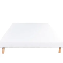 Sommier tapissier bois massif blanc avec pieds