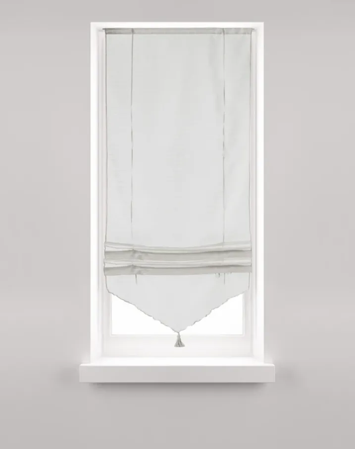 Store Relevable blanc avec Pompon