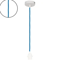 Suspension avec douille blanche et câble tissé