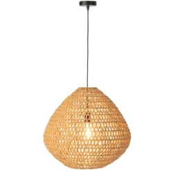 Suspension boule en fibres tressées