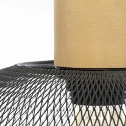 Suspension cloche en métal et bois