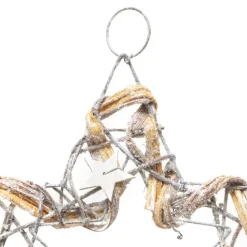 Suspension de Noël en métal et rotin