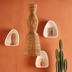 Suspension en jute et acier design vertical