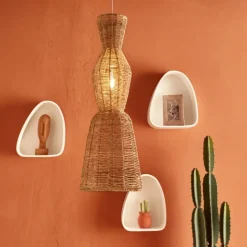 Suspension en jute et acier design vertical