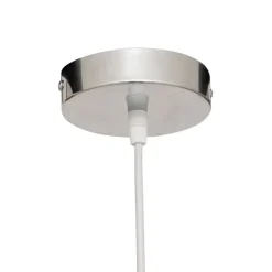 Suspension en métal effet chrome avec globe en verre